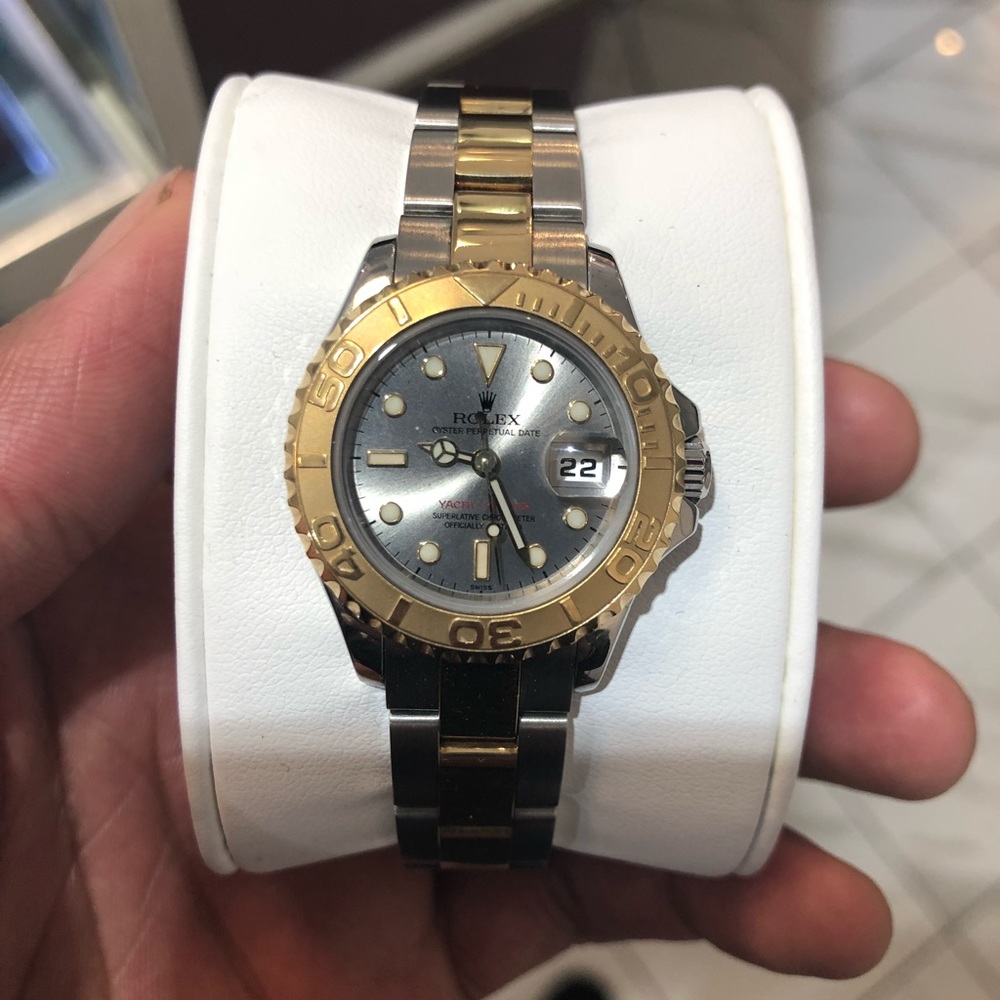Lady’s Two tone 18k gold Yacht Master Rolex